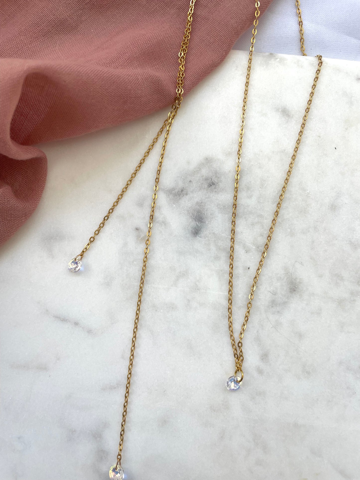 Collier de dos cristal-Collection Minimalea