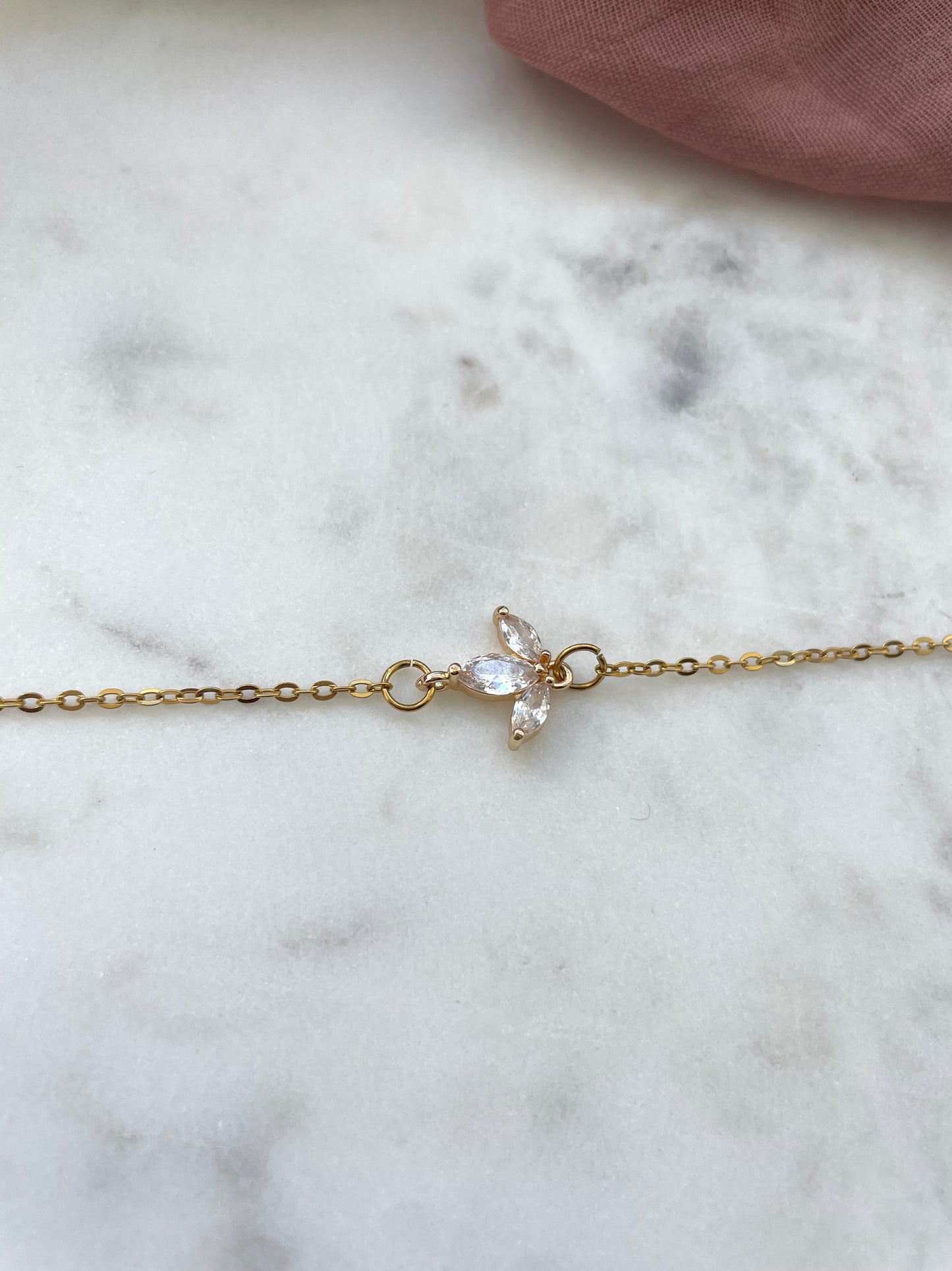 Bracelet fleur zirconium -collection Minimalea