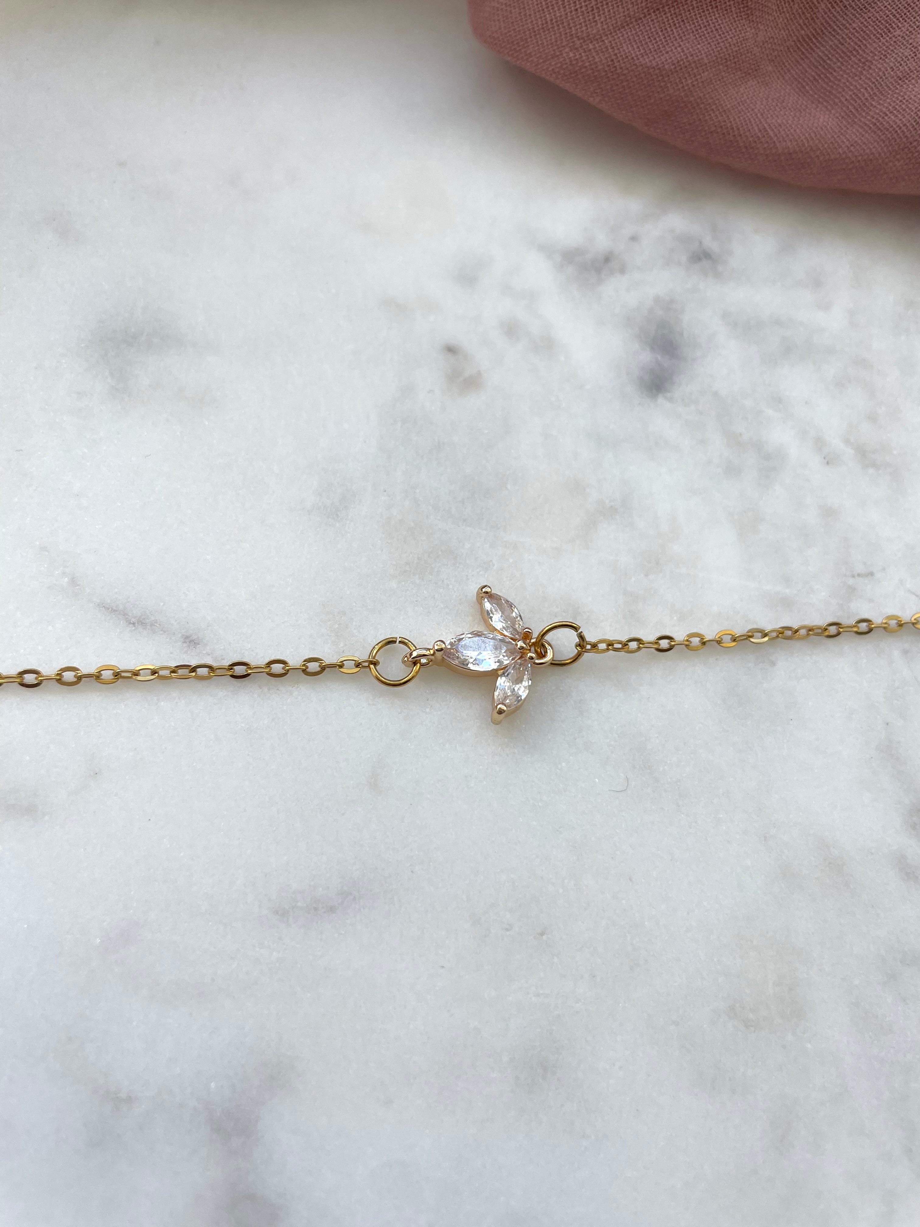 Bracelet fleur zirconium -collection Minimalea