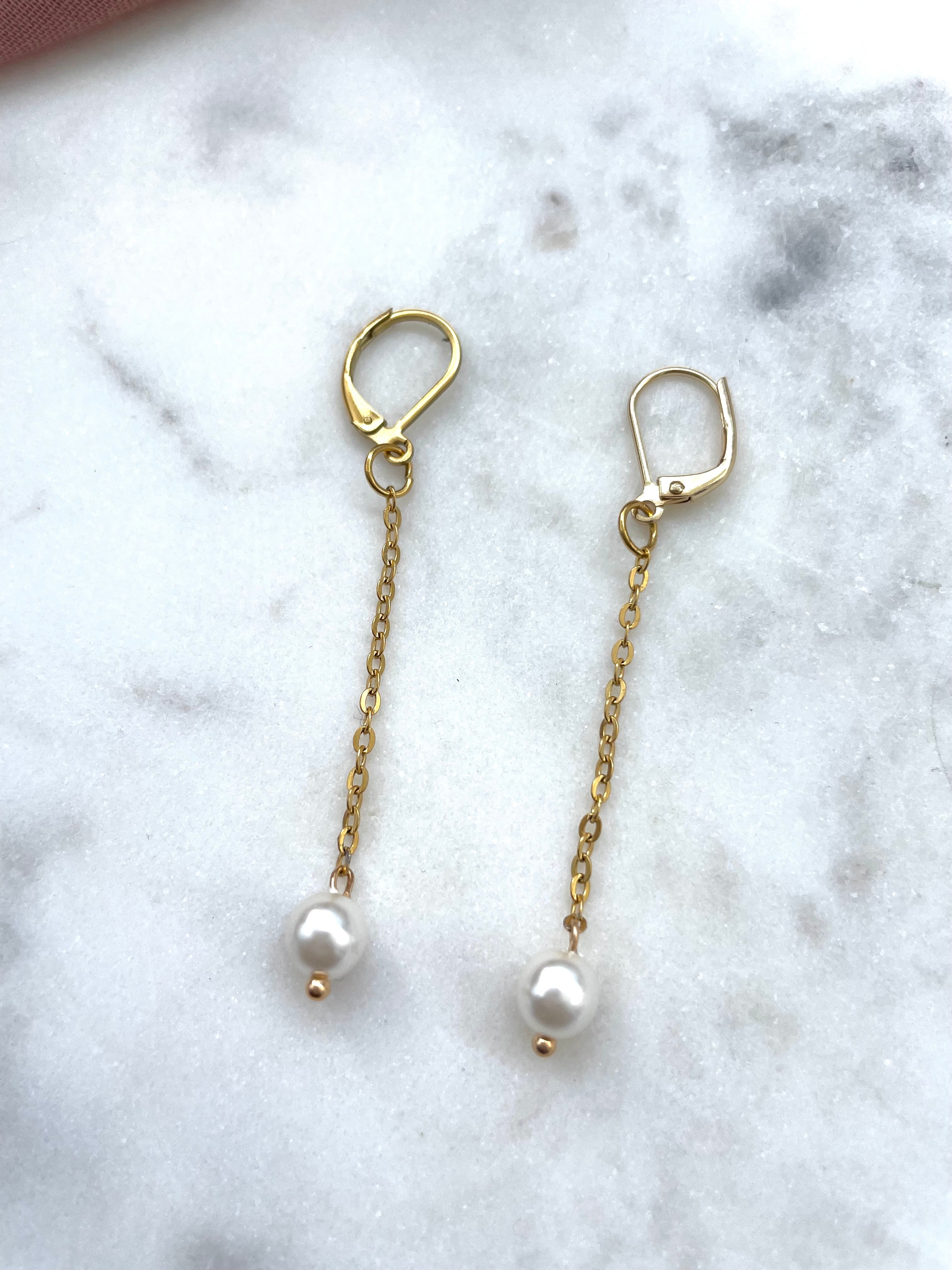 Dormeuse pendante perle - Collection Minimalea