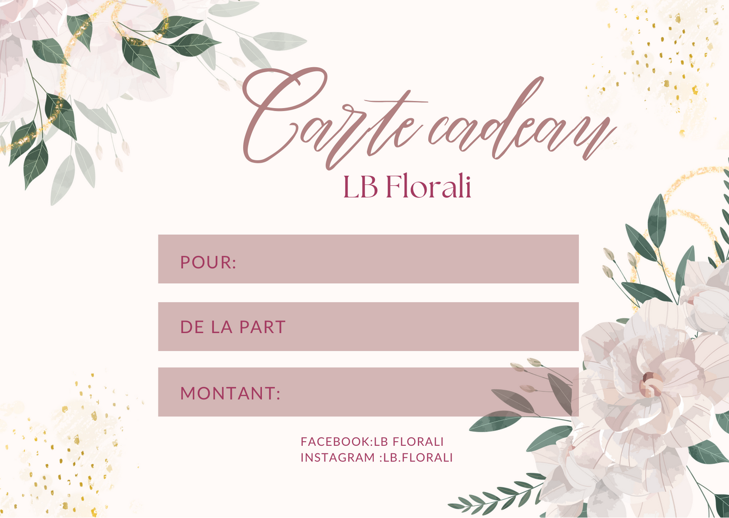 Carte cadeau LB Florali-100€