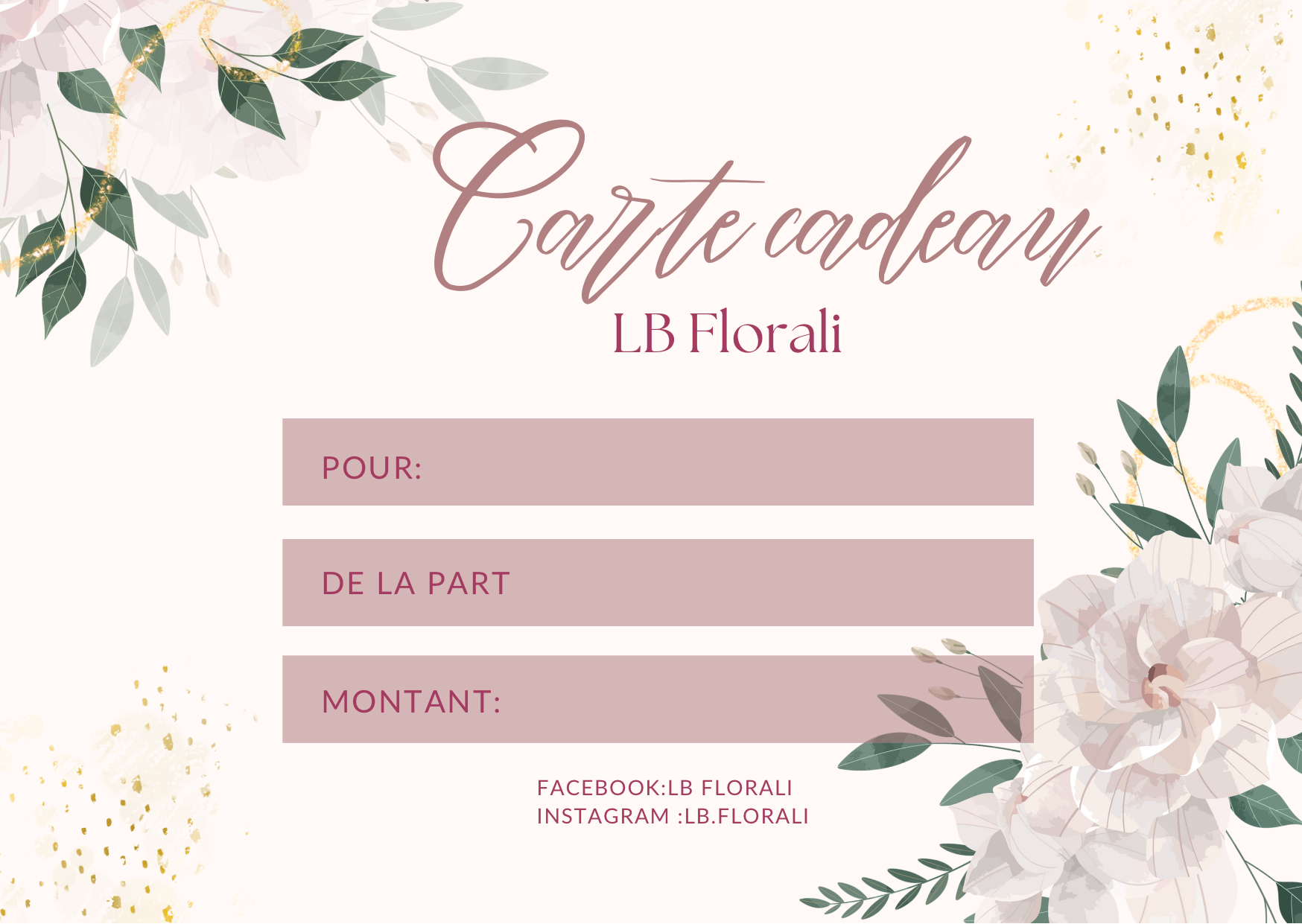 Carte cadeau LB Florali-50€
