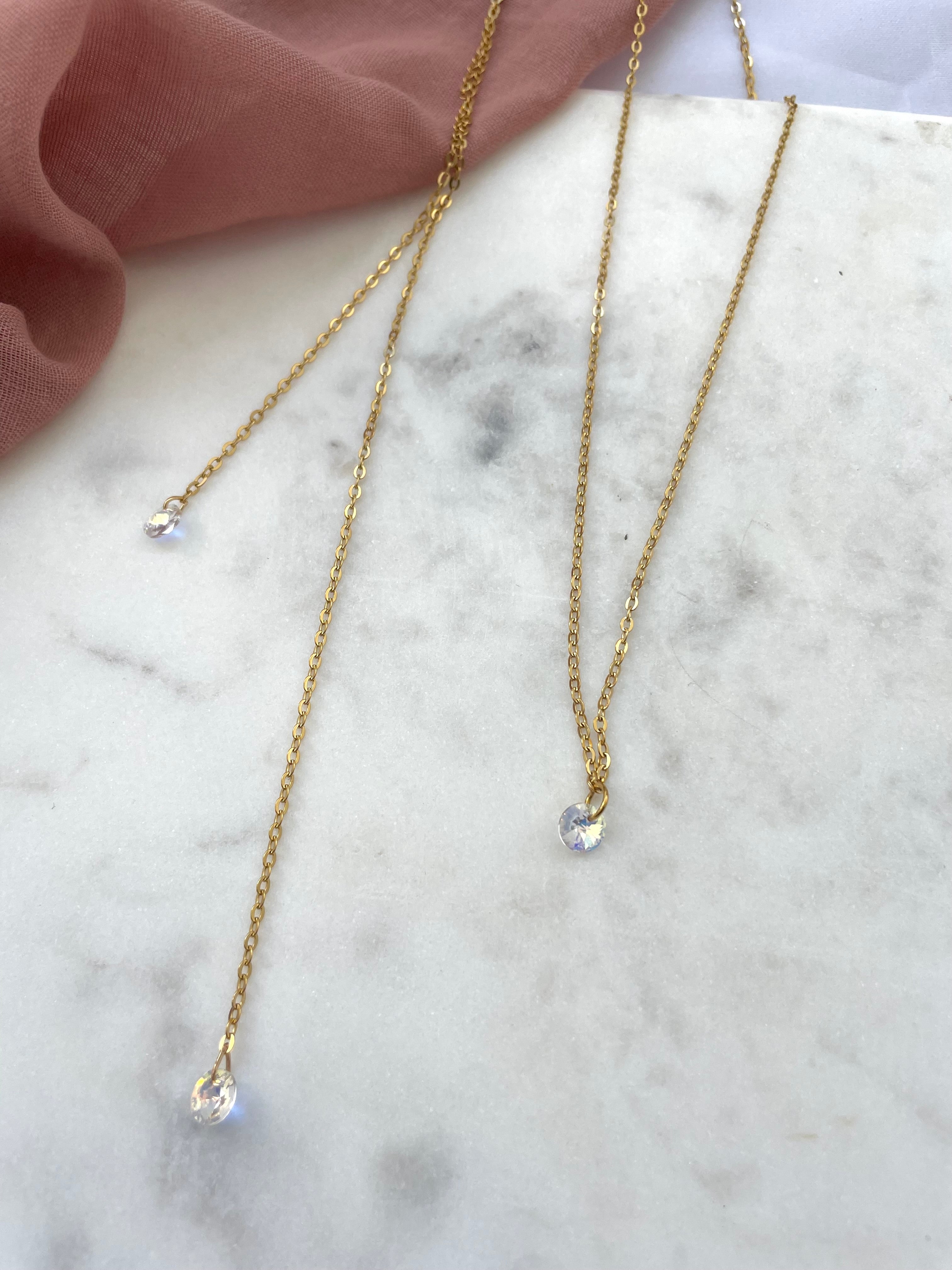 Collier de dos cristal-Collection Minimalea