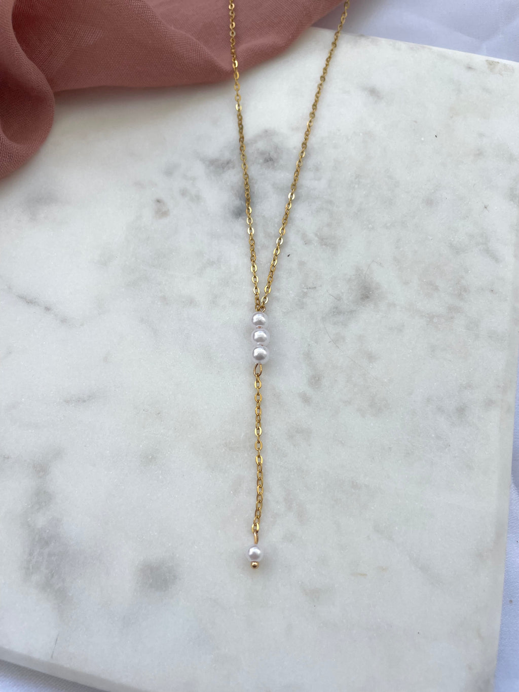 Collier 3 perle pendante - Collection Minimalea