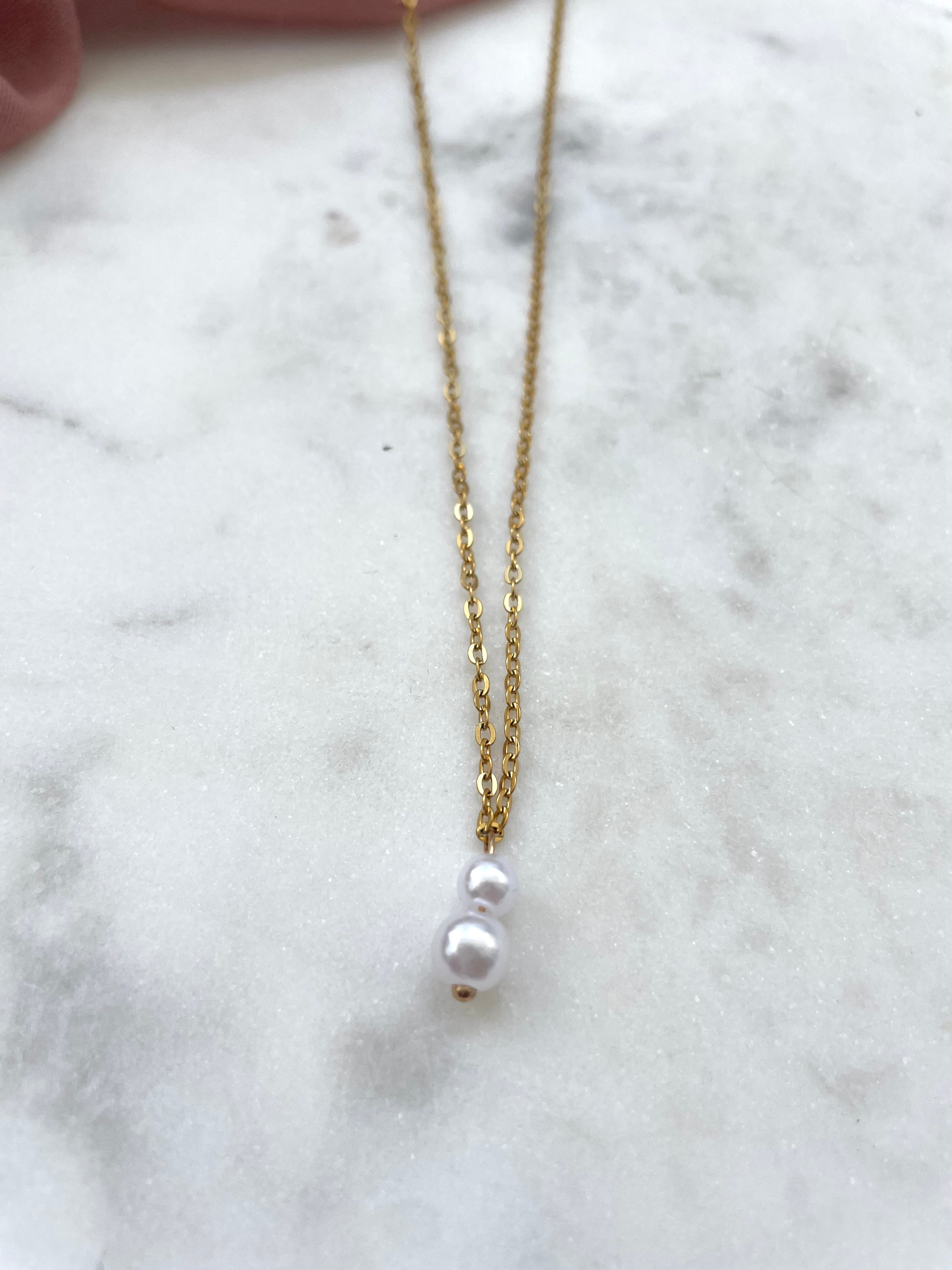 Collier deux perle - Collection Minimalea