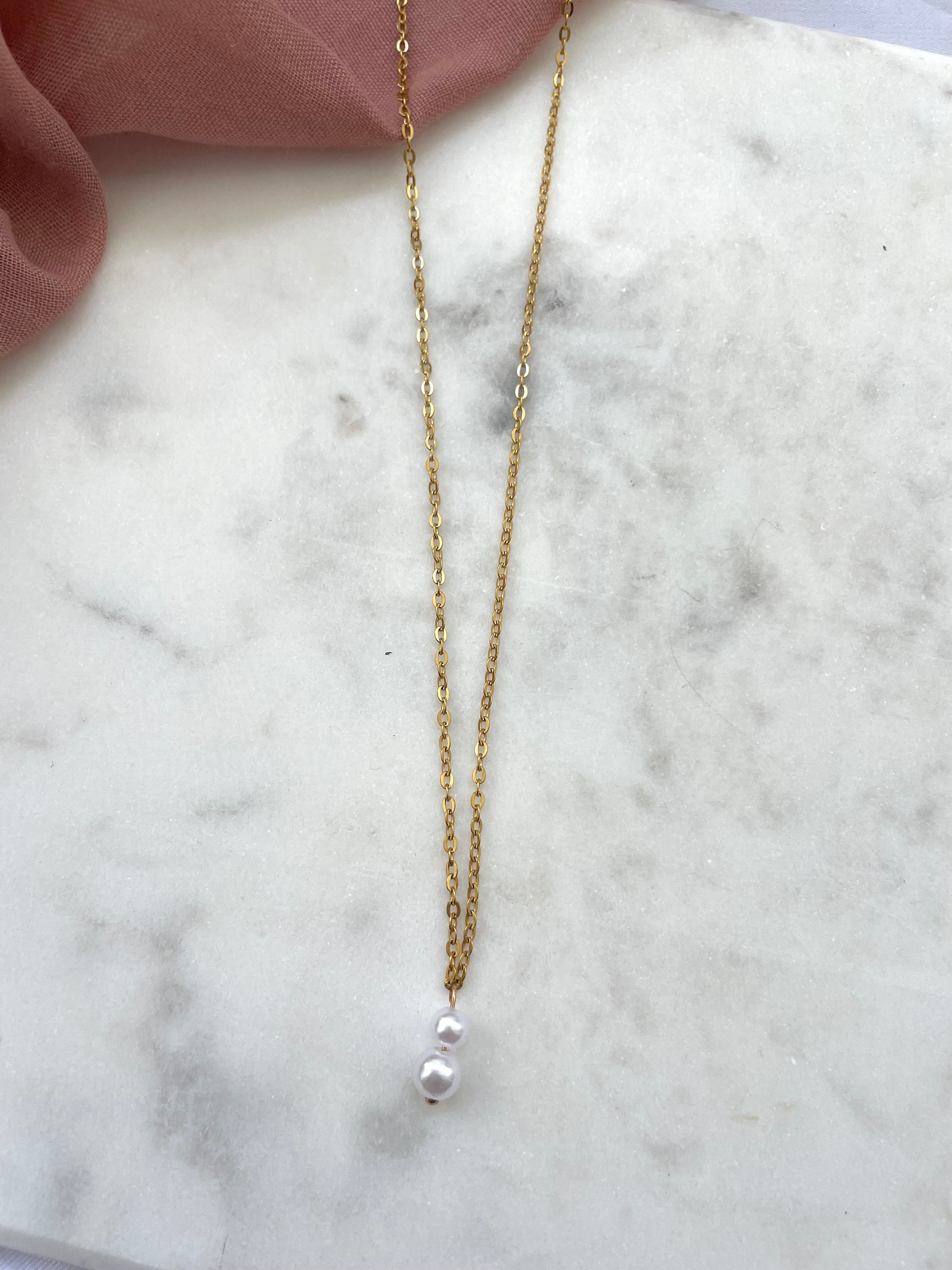 Collier deux perle - Collection Minimalea