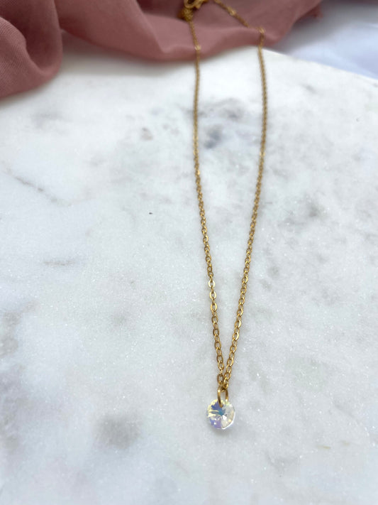 Collier fin cristal -Collection Minimalea