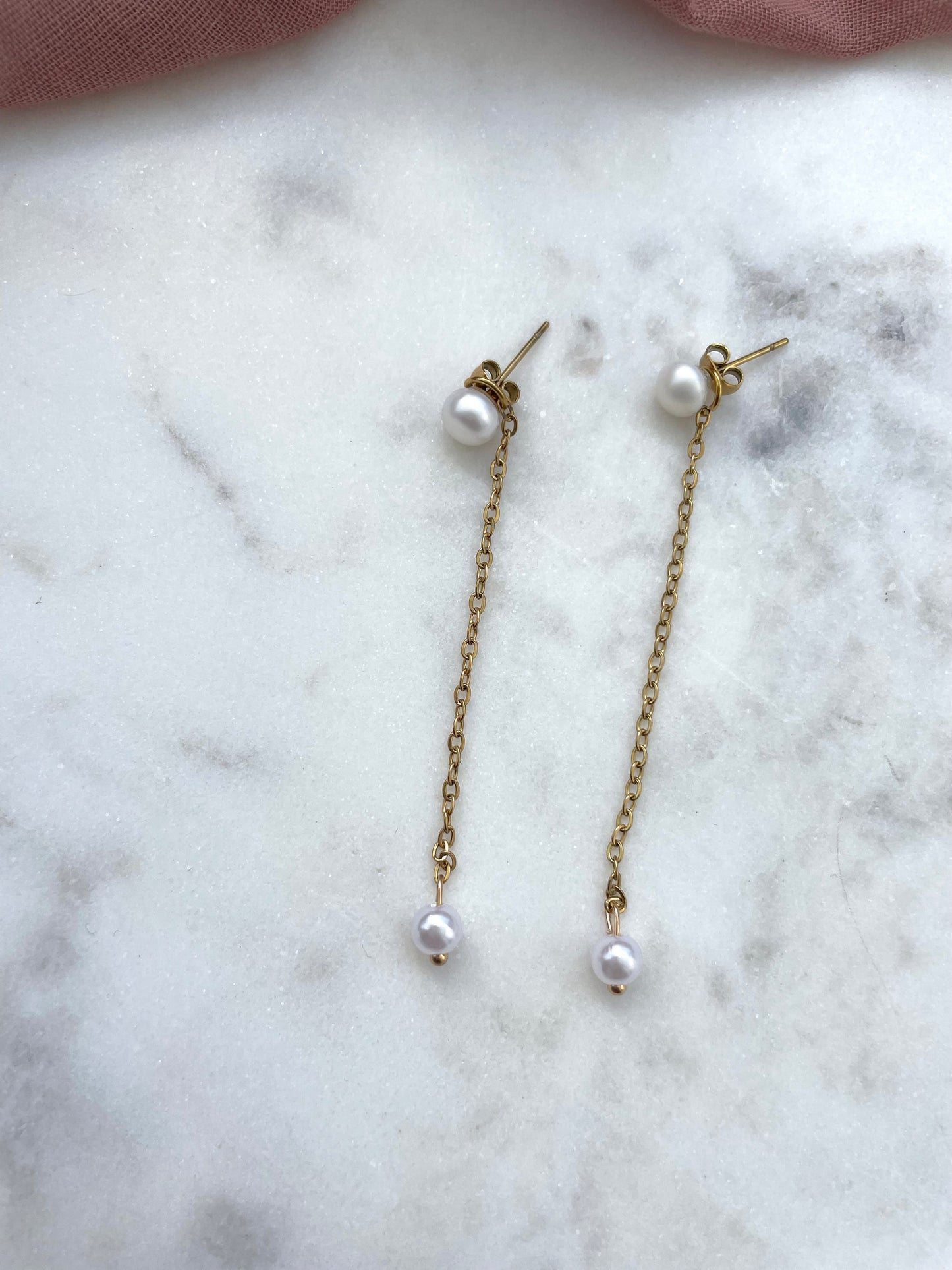 Clou perle pendante perle - Collection Minimalea