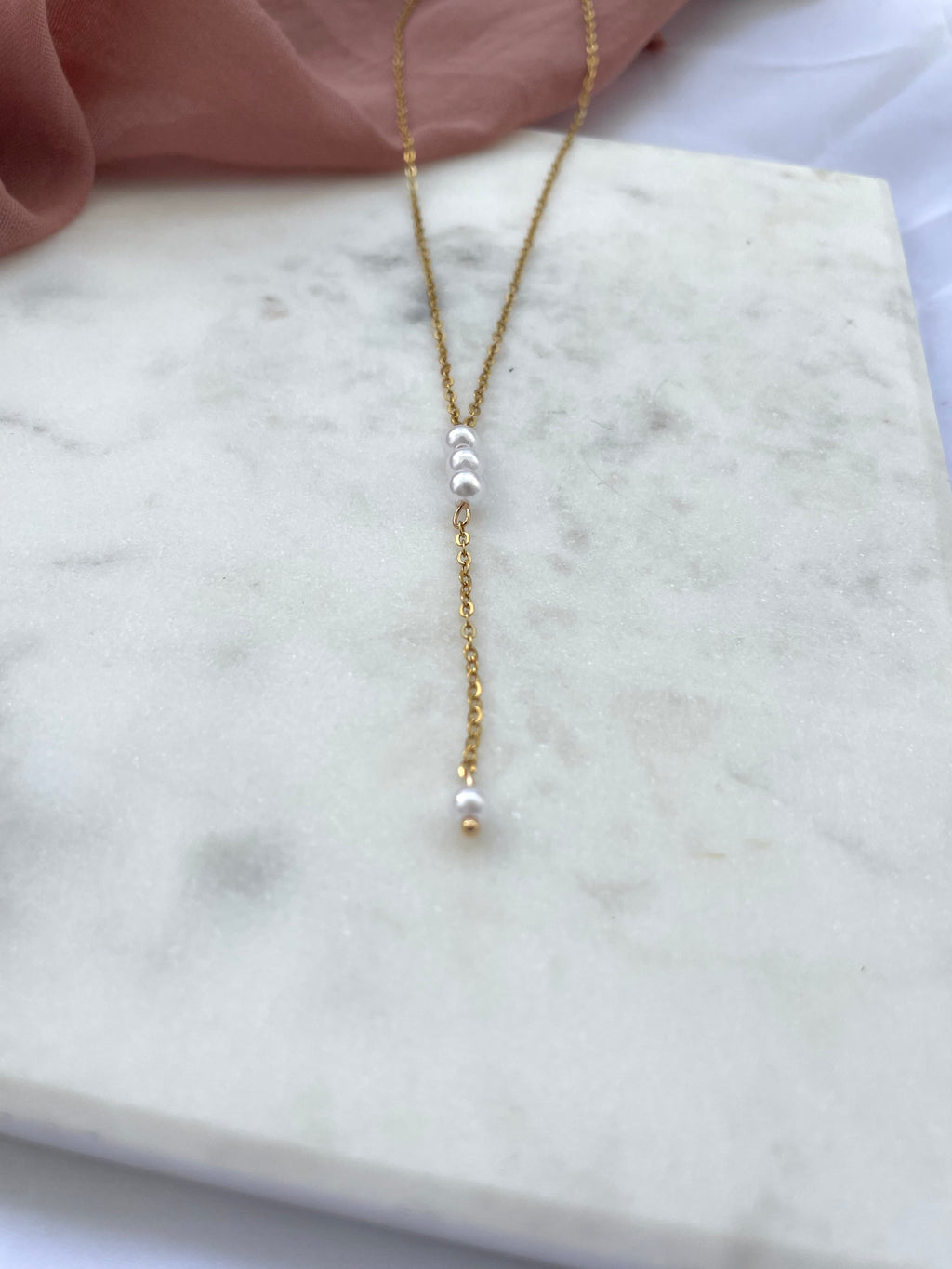 Collier 3 perle pendante - Collection Minimalea