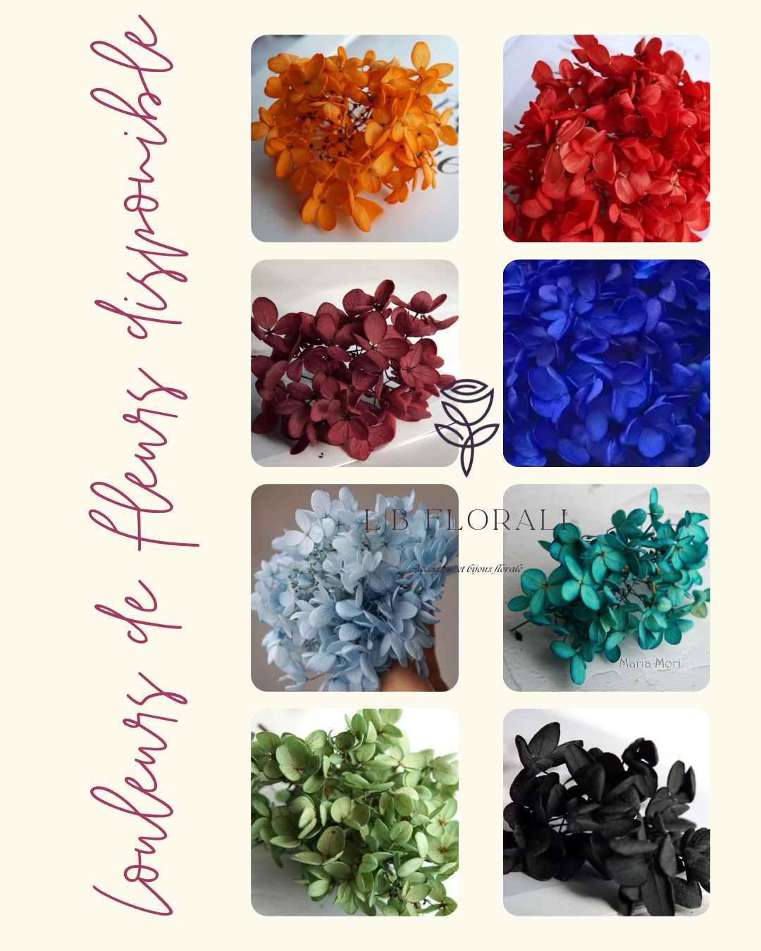 Collier Chaîne & Double Perle – Hortensia stabilisé